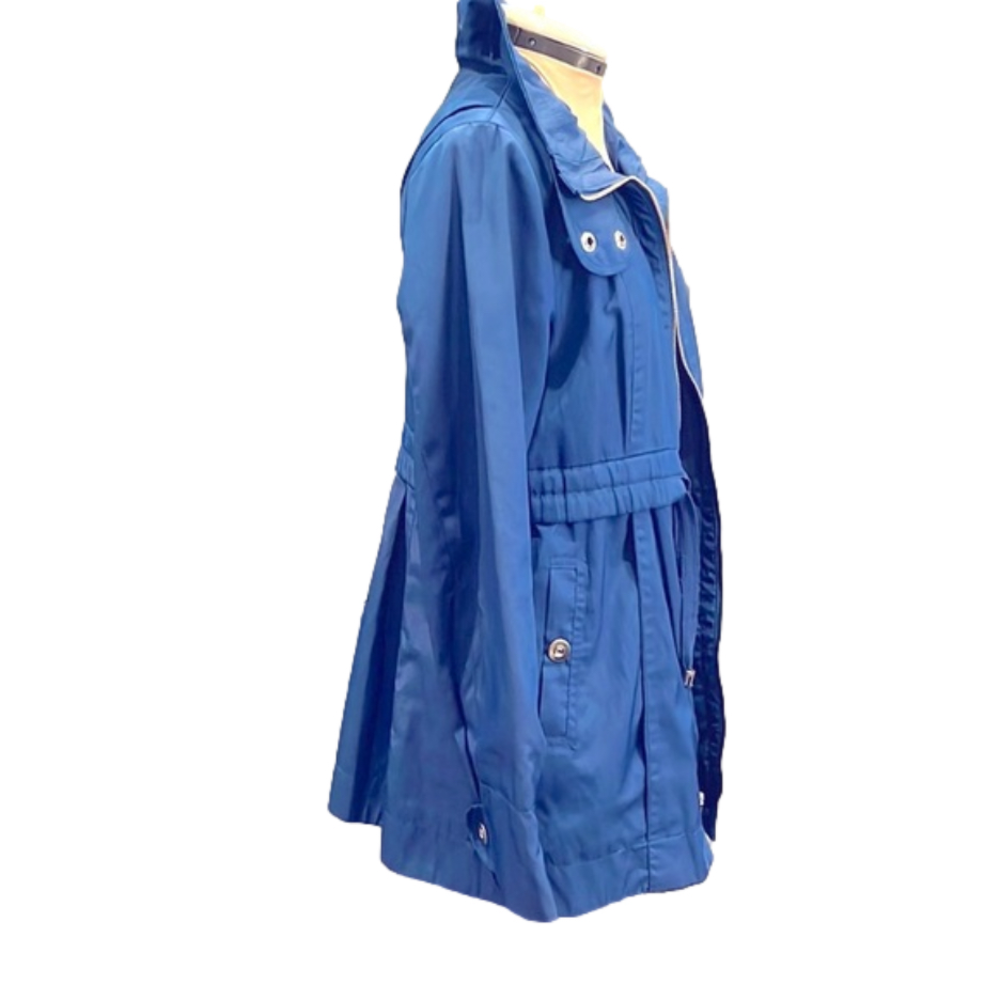 Nine West Trench Coat Royal Blue Size M - Picture 3 of 6